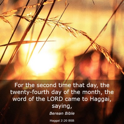 Picture 03 - Haggai 2:20 BSB - For the second time that day, the twenty-fourth - Bible Verse Picture