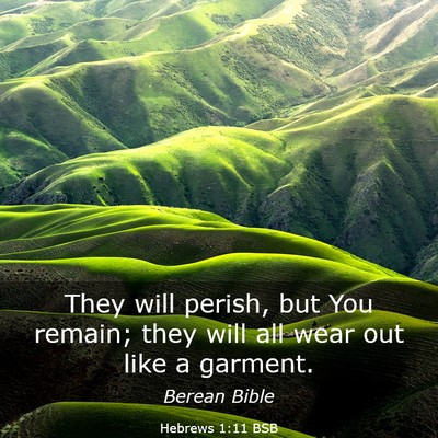 Picture 03 - Hebrews 1:11 BSB - They will perish, but You remain; they will all - Bible Verse Picture