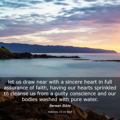 Picture 03 - Hebrews 10:22 BSB - let us draw near with a sincere heart in full - Bible Verse Picture