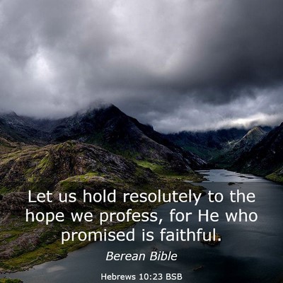 Picture 03 - Hebrews 10:23 BSB - Let us hold resolutely to the hope we profess, - Bible Verse Picture