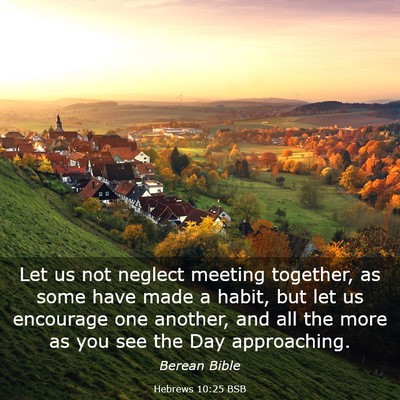 Picture 03 - Hebrews 10:25 BSB - Let us not neglect meeting together, as some have - Bible Verse Picture