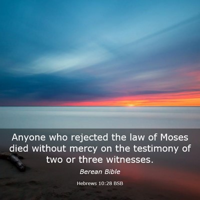 Picture 03 - Hebrews 10:28 BSB - Anyone who rejected the law of Moses died without - Bible Verse Picture
