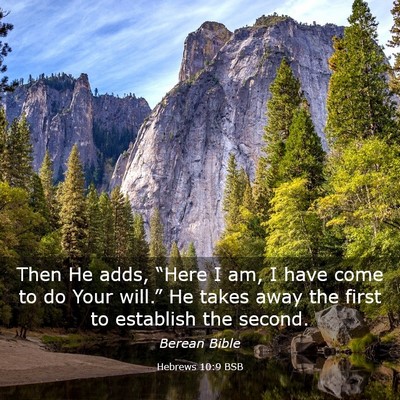 Picture 03 - Hebrews 10:9 BSB - Then He adds, “Here I am, I have come to do - Bible Verse Picture