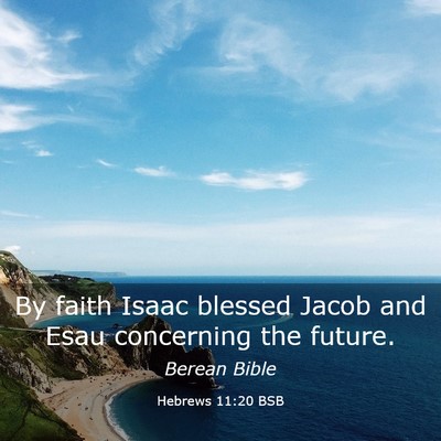 Picture 03 - Hebrews 11:20 BSB - By faith Isaac blessed Jacob and Esau concerning - Bible Verse Picture