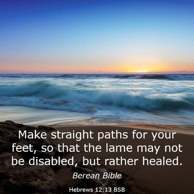 Picture 03 - Hebrews 12:13 BSB - Make straight paths for your feet, so that the - Bible Verse Picture