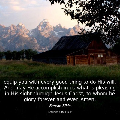 Picture 03 - Hebrews 13:21 BSB - equip you with every good thing to do His will. - Bible Verse Picture