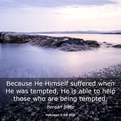 Picture 03 - Hebrews 2:18 BSB - Because He Himself suffered when He was tempted, - Bible Verse Picture