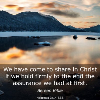 Picture 03 - Hebrews 3:14 BSB - We have come to share in Christ if we hold firmly - Bible Verse Picture