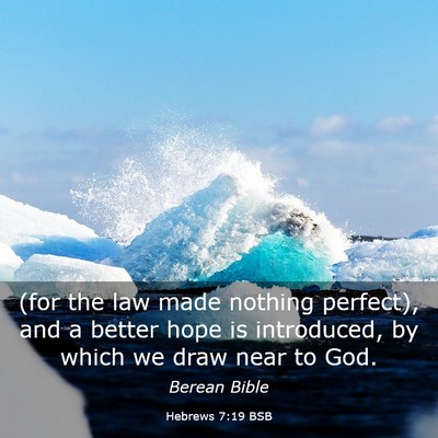 Picture 03 - Hebrews 7:19 BSB - (for the law made nothing perfect), and a better - Bible Verse Picture