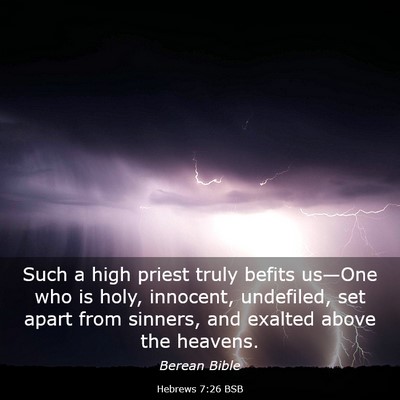 Picture 03 - Hebrews 7:26 BSB - Such a high priest truly befits us—One who is - Bible Verse Picture