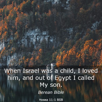 Picture 03 - Hosea 11:1 BSB - When Israel was a child, I loved him, and out of - Bible Verse Picture