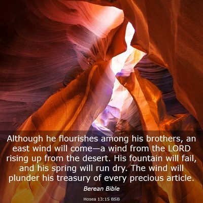 Picture 03 - Hosea 13:15 BSB - Although he flourishes among his brothers, an - Bible Verse Picture