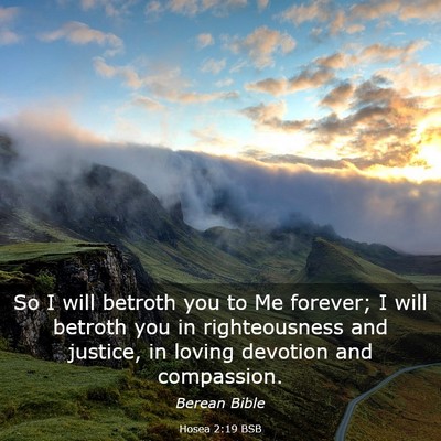 Picture 03 - Hosea 2:19 BSB - So I will betroth you to Me forever; I will - Bible Verse Picture