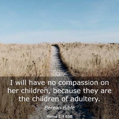Picture 03 - Hosea 2:4 BSB - I will have no compassion on her children, - Bible Verse Picture