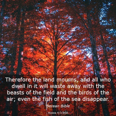 Picture 03 - Hosea 4:3 BSB - Therefore the land mourns, and all who dwell in - Bible Verse Picture