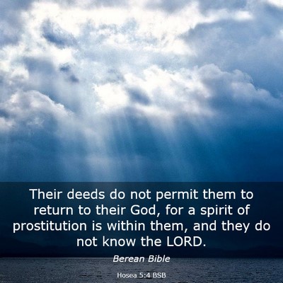 Picture 03 - Hosea 5:4 BSB - Their deeds do not permit them to return to their - Bible Verse Picture