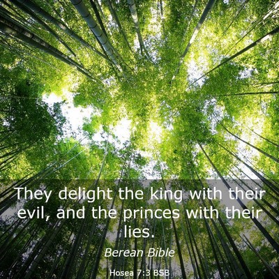 Picture 03 - Hosea 7:3 BSB - They delight the king with their evil, and the - Bible Verse Picture