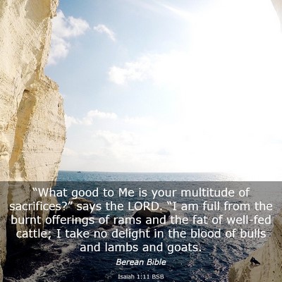 Picture 03 - Isaiah 1:11 BSB - “What good to Me is your multitude of - Bible Verse Picture