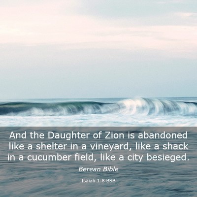 Picture 03 - Isaiah 1:8 BSB - And the Daughter of Zion is abandoned like a - Bible Verse Picture