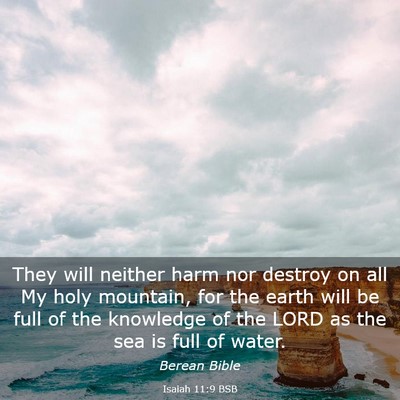 Picture 03 - Isaiah 11:9 BSB - They will neither harm nor destroy on all My holy - Bible Verse Picture