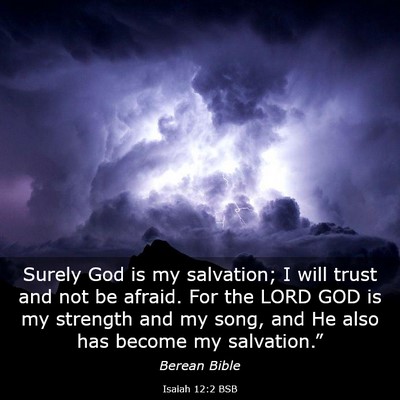Picture 03 - Isaiah 12:2 BSB - Surely God is my salvation; I will trust and not - Bible Verse Picture