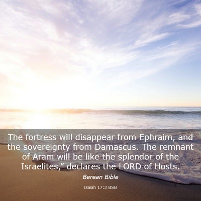 Picture 03 - Isaiah 17:3 BSB - The fortress will disappear from Ephraim, and the - Bible Verse Picture