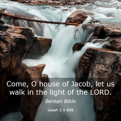 Picture 03 - Isaiah 2:5 BSB - Come, O house of Jacob, let us walk in the light - Bible Verse Picture