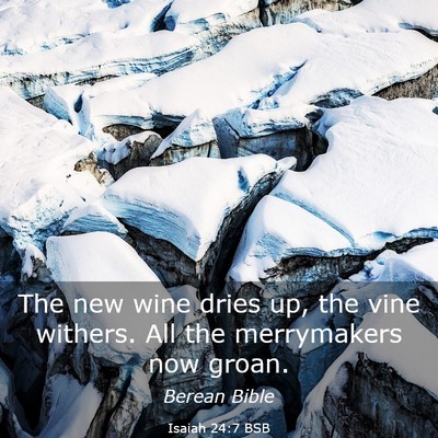 Picture 03 - Isaiah 24:7 BSB - The new wine dries up, the vine withers. All the - Bible Verse Picture