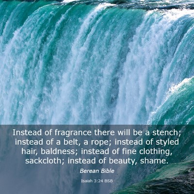 Picture 03 - Isaiah 3:24 BSB - Instead of fragrance there will be a stench; - Bible Verse Picture