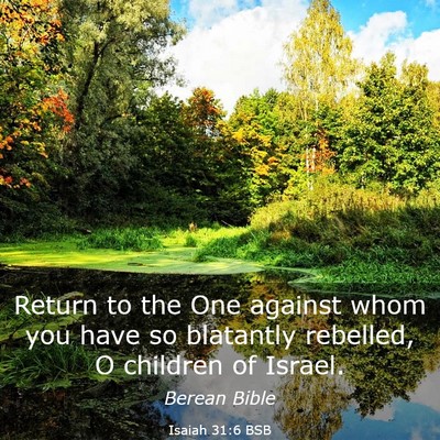 Picture 03 - Isaiah 31:6 BSB - Return to the One against whom you have so - Bible Verse Picture