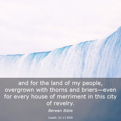 Picture 03 - Isaiah 32:13 BSB - and for the land of my people, overgrown with - Bible Verse Picture