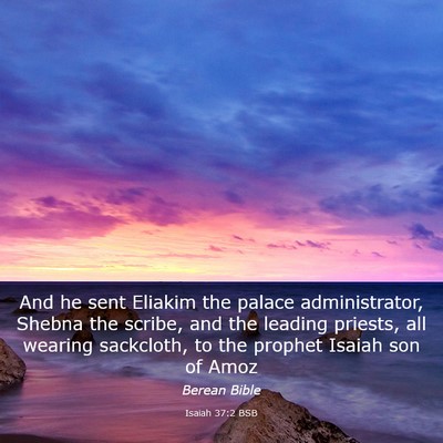 Picture 03 - Isaiah 37:2 BSB - And he sent Eliakim the palace administrator, - Bible Verse Picture