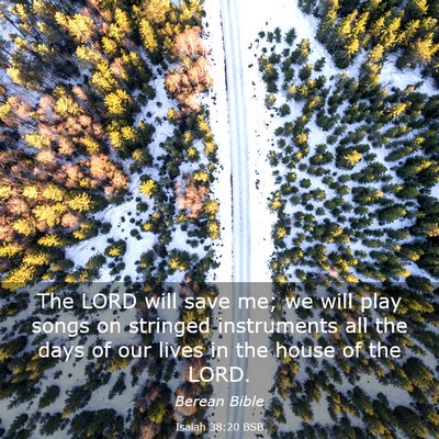 Picture 03 - Isaiah 38:20 BSB - The LORD will save me; we will play songs on - Bible Verse Picture