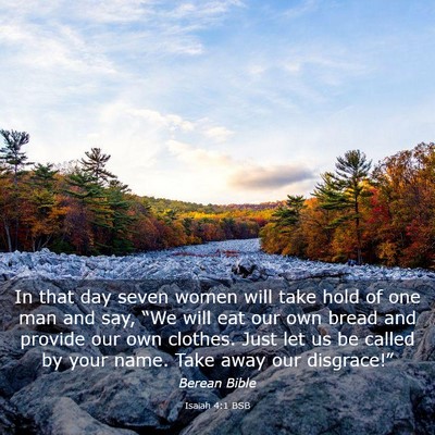 Picture 03 - Isaiah 4:1 BSB - In that day seven women will take hold of one man - Bible Verse Picture