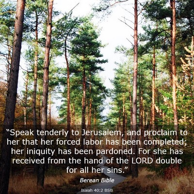 Picture 03 - Isaiah 40:2 BSB - “Speak tenderly to Jerusalem, and proclaim to - Bible Verse Picture