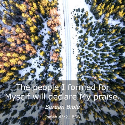 Picture 03 - Isaiah 43:21 BSB - The people I formed for Myself will declare My - Bible Verse Picture