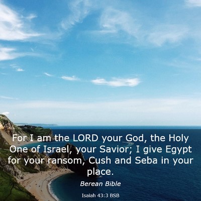 Picture 03 - Isaiah 43:3 BSB - For I am the LORD your God, the Holy One of - Bible Verse Picture