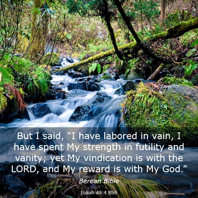Picture 03 - Isaiah 49:4 BSB - But I said, “I have labored in vain, I have - Bible Verse Picture