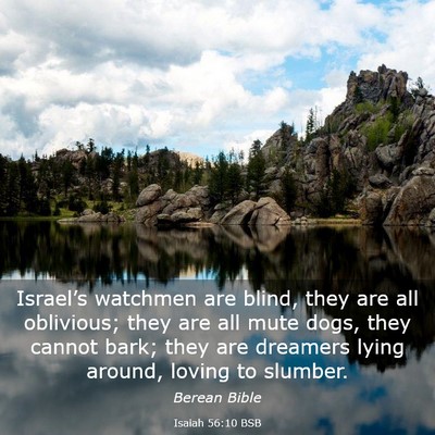 Picture 03 - Isaiah 56:10 BSB - Israel’s watchmen are blind, they are all - Bible Verse Picture