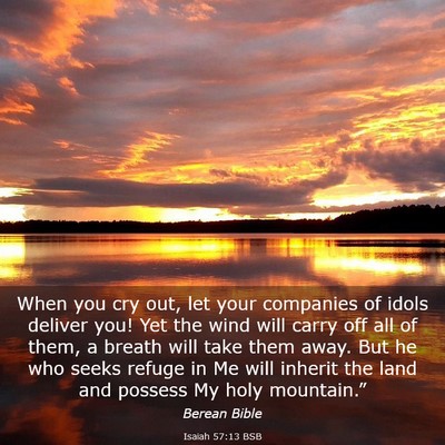 Picture 03 - Isaiah 57:13 BSB - When you cry out, let your companies of idols - Bible Verse Picture