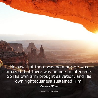 Picture 03 - Isaiah 59:16 BSB - He saw that there was no man; He was amazed that - Bible Verse Picture