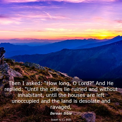 Picture 03 - Isaiah 6:11 BSB - Then I asked: “How long, O Lord?” And He - Bible Verse Picture