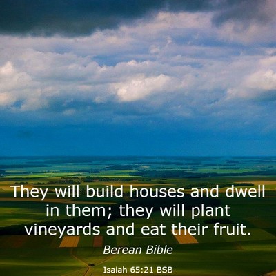 Picture 03 - Isaiah 65:21 BSB - They will build houses and dwell in them; they - Bible Verse Picture