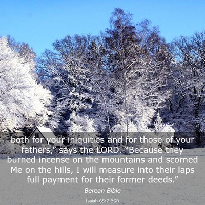Picture 03 - Isaiah 65:7 BSB - both for your iniquities and for those of your - Bible Verse Picture
