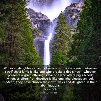 Picture 03 - Isaiah 66:3 BSB - Whoever slaughters an ox is like one who slays a - Bible Verse Picture