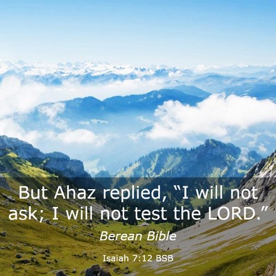 Picture 03 - Isaiah 7:12 BSB - But Ahaz replied, “I will not ask; I will not - Bible Verse Picture
