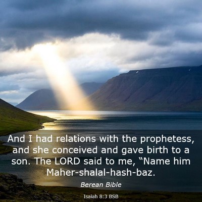 Picture 03 - Isaiah 8:3 BSB - And I had relations with the prophetess, and she - Bible Verse Picture