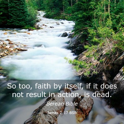 Picture 03 - James 2:17 BSB - So too, faith by itself, if it does not result in - Bible Verse Picture