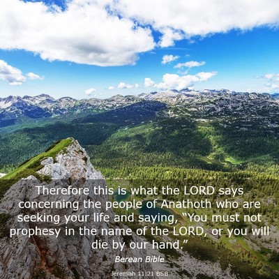 Picture 03 - Jeremiah 11:21 BSB - Therefore this is what the LORD says concerning - Bible Verse Picture