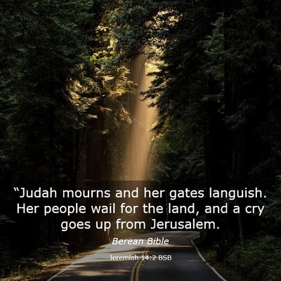 Picture 03 - Jeremiah 14:2 BSB - “Judah mourns and her gates languish. Her - Bible Verse Picture
